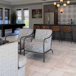Open space living area with natural lighting