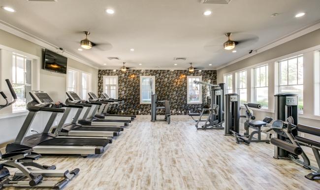 a room with exercise equipment